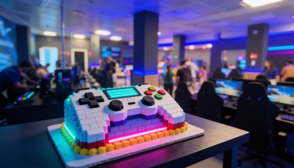 Tarta temática de videojuegos para un cumpleaños